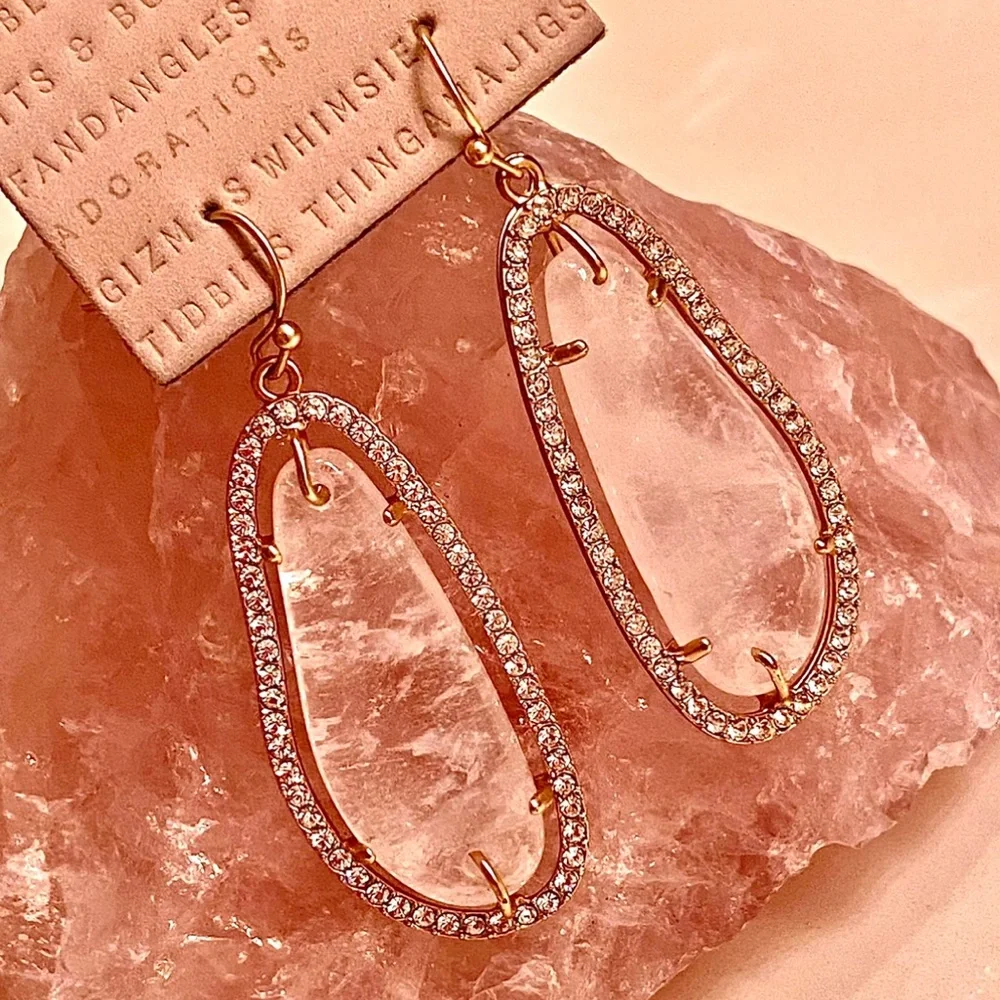 NWT Anthropologie Sohla Moonstone Crystal Earrings - Picture 9 of 14